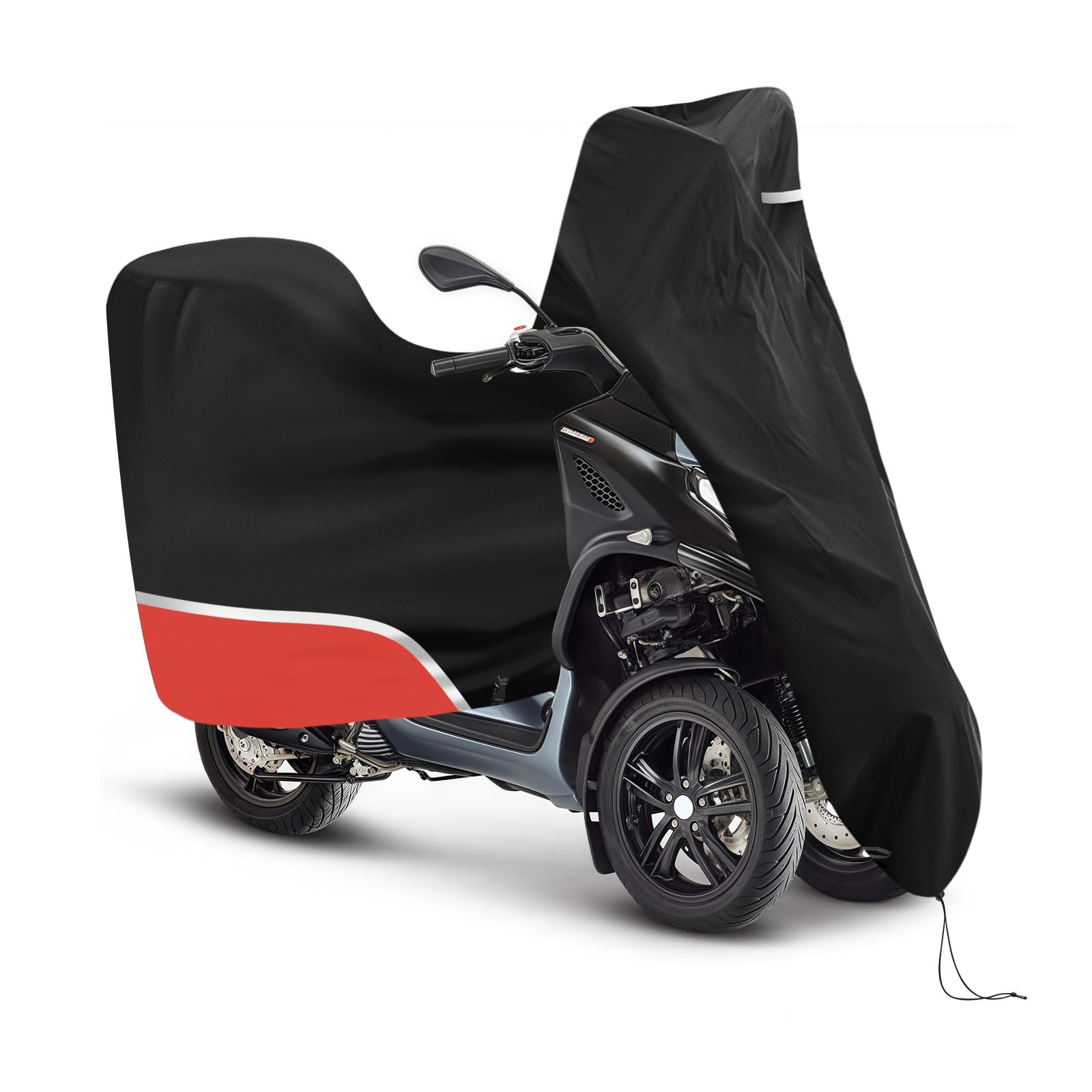 Funda de moto para exteriores, impermeable y resistente al invierno, de tela Oxford 420D, compatible con Piaggio MP3 250/310/300/350/400/500/530 (rojo)