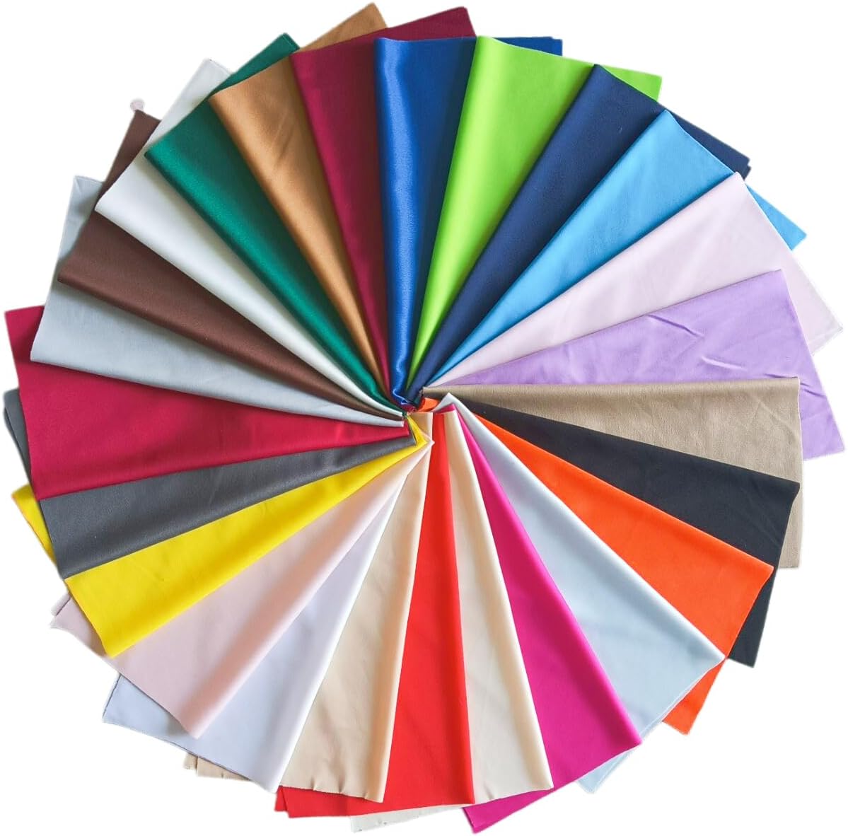 25 Pcs 12 x12 Inches Assorted Colors Knitted Plain Polyester Slightly Elastic Milk Silk Fabric Scraps Squares Bundle for DIY Sewing, Crafting, and Quilting Projects