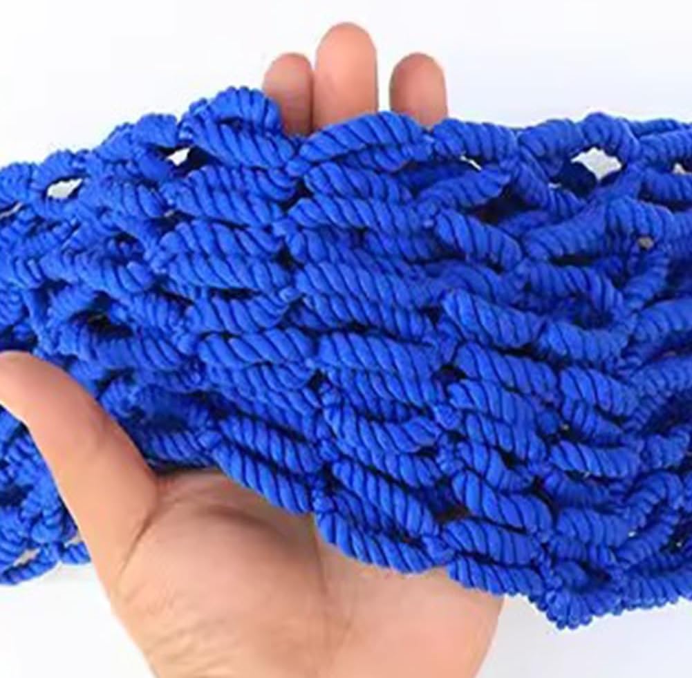 Children Climbing Netting Protective Net Pet Toy Fall Rope Net Balcony Fence, Red Blue Play Obstacle Rope Ladder, Outdoor Yard Fence