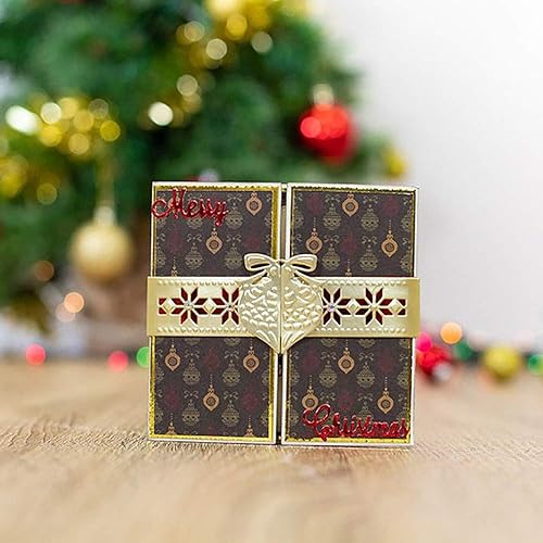 Miniatura 7 de Troqueles de corte de sello de tarjeta con forma de vela de Navidad de metal, troqueles de sello de tarjeta de linterna de Navidad, plantillas en