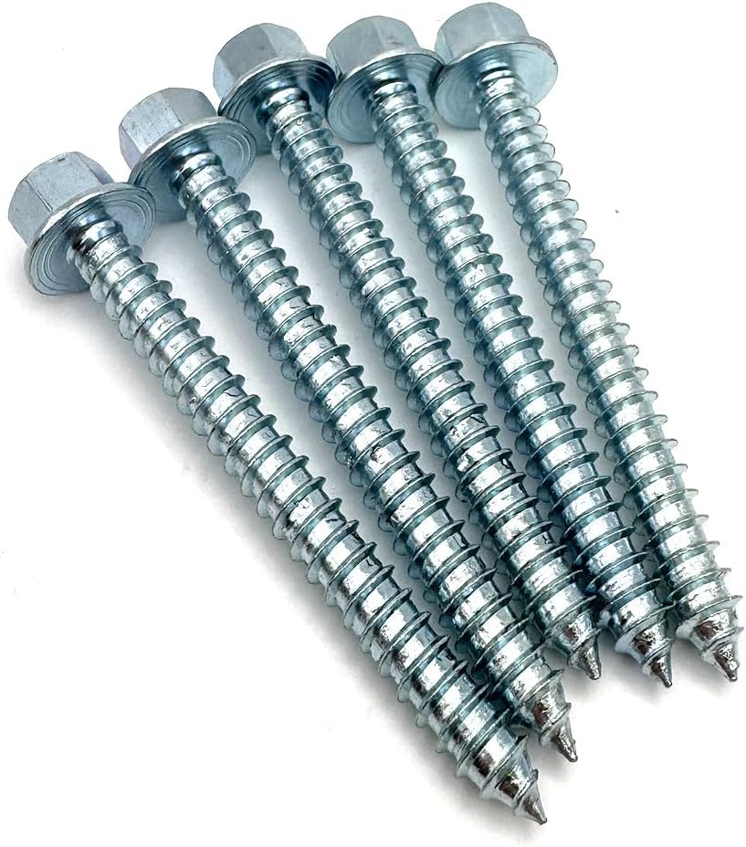 Lag Screw 5/16-9 x 3'' Length - 7/16'' Hex Head High Profile - Zinc - 100 Pack
