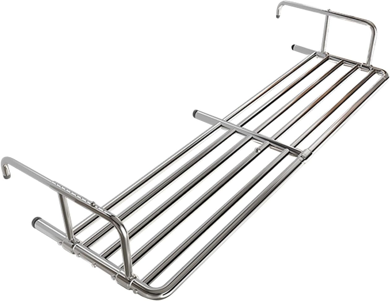 Retractable Folding Laundry Drying Rack with 360° Rotation and 10 Position Adjustment Space Saving Indoor Outdoor Clothes for Balcony,Silver-78140cm