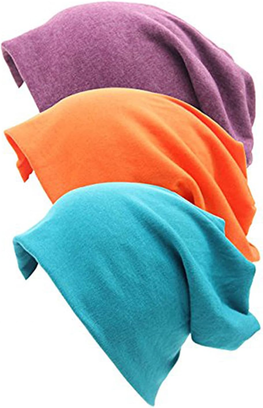 Unisex Cotton Beanies Soft Sleep Cap for Hairloss Cancer Chemo 3 - Pack
