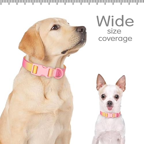 Miniatura 3 de Didog Collares ajustables para perros medianos, collares de nailon suaves y ligeros, color rosa, con hebilla de seguridad de liberación rápida, para