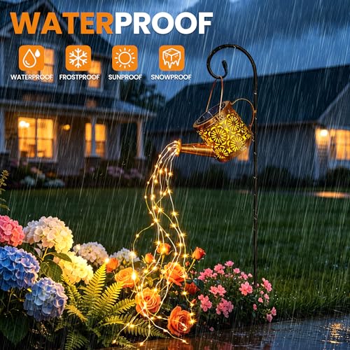 Solar Watering Can Lights Solar Lights Outdoor Waterproof Garden Decor - image 5