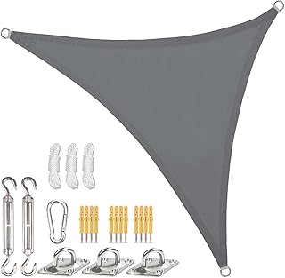 Sunal Triangle Sun Shade Sail 10'x10'x10',with Installation Fixing Kit,Outdoor Waterproof Shade Sail,95% UV Blocking Garden Sun Sail Shade,PES Polyester Waterproof Incl Fixing Rope,Awning shade sailfor Balconies, Terraces, and Gardens
