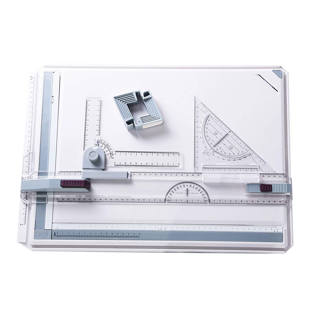 Mesa de dibujo con sistema de movimiento paralelo, medición de ángulo ajustable para dibujo y bocetos de precisión, ideal para artistas y diseñadores