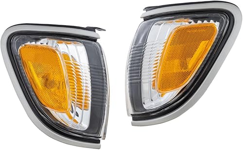 Para Toyota Tacoma 2001 2002 2003 2004 Conjunto de luz de marcador lateral de estacionamiento lado del conductor y del pasajero  Par plateado (1C8)