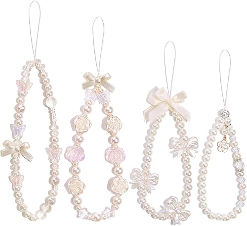 Miniatura 15 de 4 dijes estéticos para teléfono, correa de muñeca Y2K para teléfono celular, lazo de oso, mariposa, flor, corazón, estrella, accesorios de cadena de