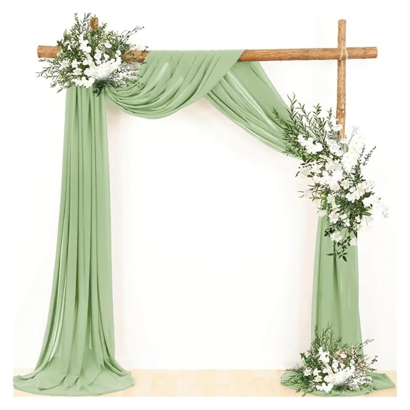 Chiffon-Drapierstoff für Hochzeitsbogen, transparenter Hintergrund für Zeremonie, Dekoration (schwarz, 70 x 800 cm), elegante Party-Dekoration, Hochzeitsvorhänge, Event-Styling, 2 Stück