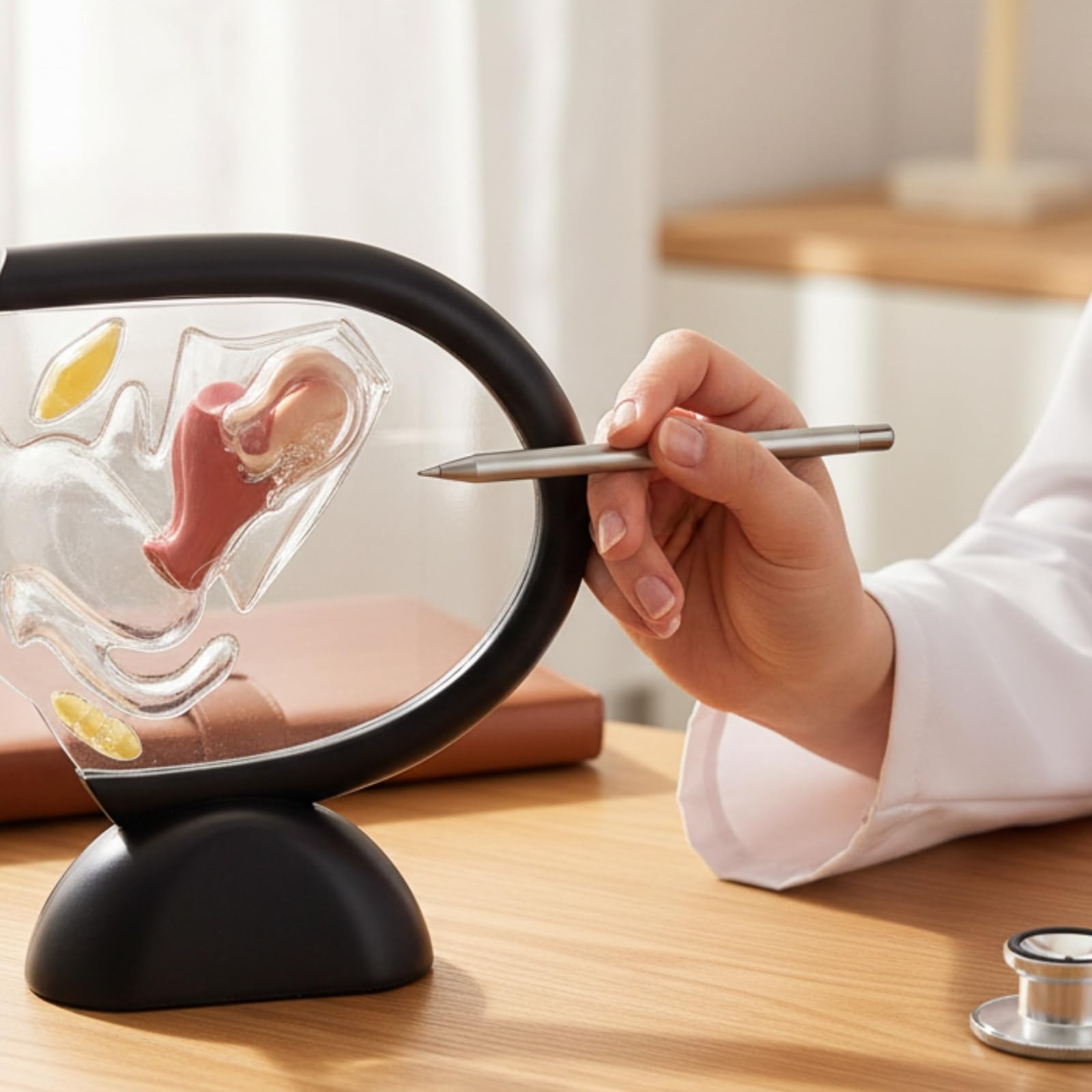 Modèle Utérin Transparent Facile à Observer Maquette de Reproduction Féminine Haute Qualité Matériel Médical pour Classe, Établissement Médical