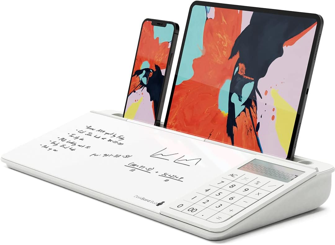 DeskBoard Buddy Desktop Whiteboard with Calculator White