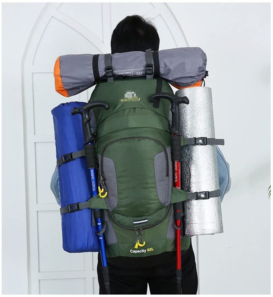 Wandelrugzak 60L waterdichte campingrugzak met reflecterende strips Draagbare grote trekkingrugzak voor heren dames