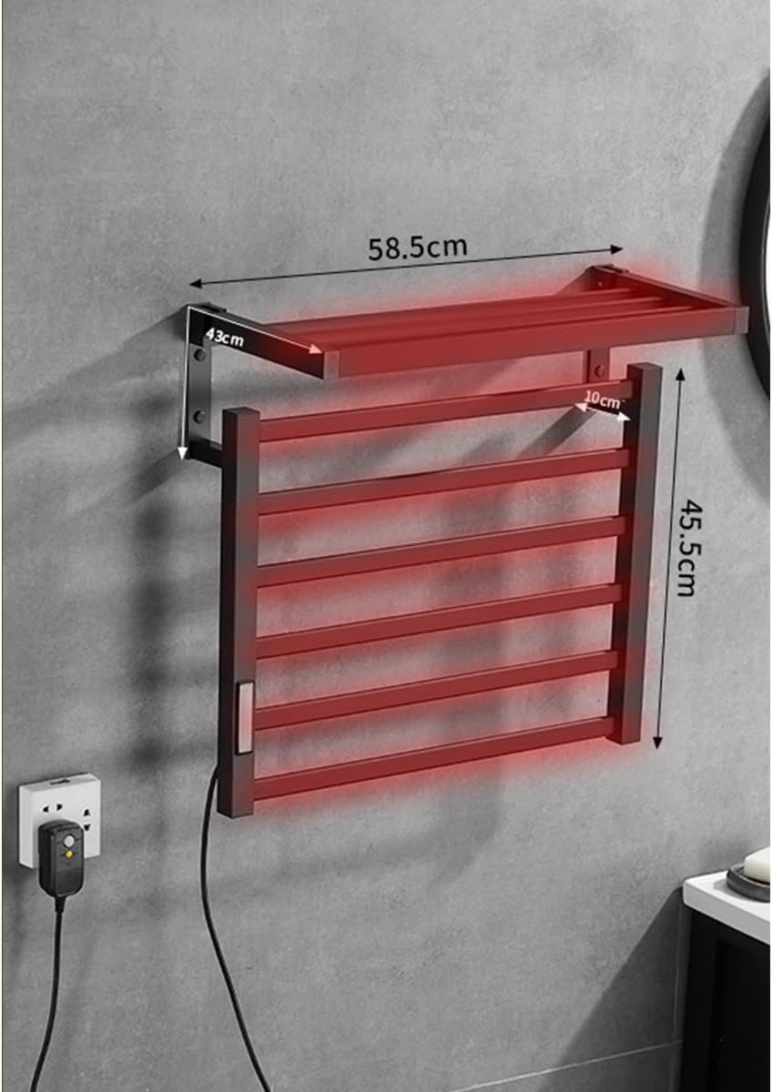 Amazon.co.jp 電気加熱タオルウォーマーラック壁掛け Towel Warmer Heater Rack 55W低電力 5分急速加熱