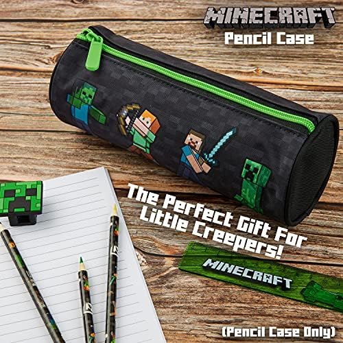 Minecraft Pencil Case, Kids Pencil Case, Boys School Supplies, Minecraft Gifts (Black)