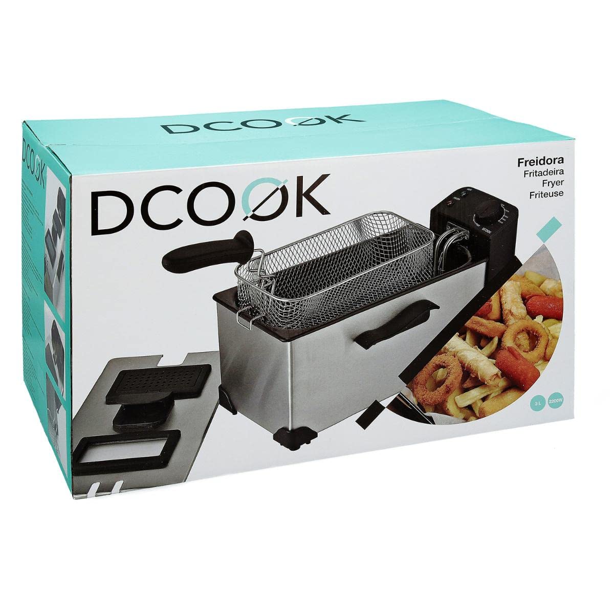 DCOOK FREIDORA DE Aceite 3L, Negro, Estándar