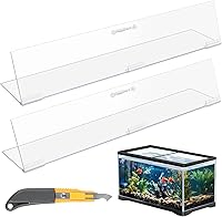Sieral Polycarbonate Aquarium Lid 2-Piece Canopy Set 16.87x16.87 Inch for 50/65/84 Gallon Center Brace Tanks - Clear, Lightweight Fish Tank Cover + Hook Knife
