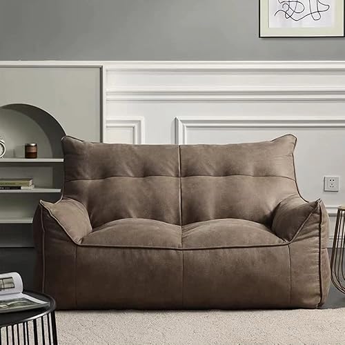 Miniatura 8 de Puf para silla, puf, funda de sofá (sin relleno), funda de sofá de doble asiento de piel de gamuza sintética, puf, sofá seccional, sobre para