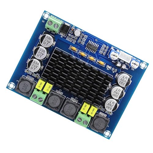 Miniatura 4 de FBHDZVV Amplificador de audio TPA3116D2 Placa de alimentación digital de doble canal XH-M543, DC12-26V 2x120W módulo de bricolaje de alta potencia