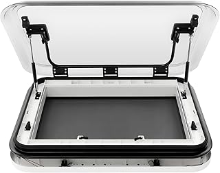 RV Roof Vent Kit, LED Skylight with Net 70 Degree Opening Angle RV Sunroof Hatch Roof Top Vent with LED Light 700x500mm