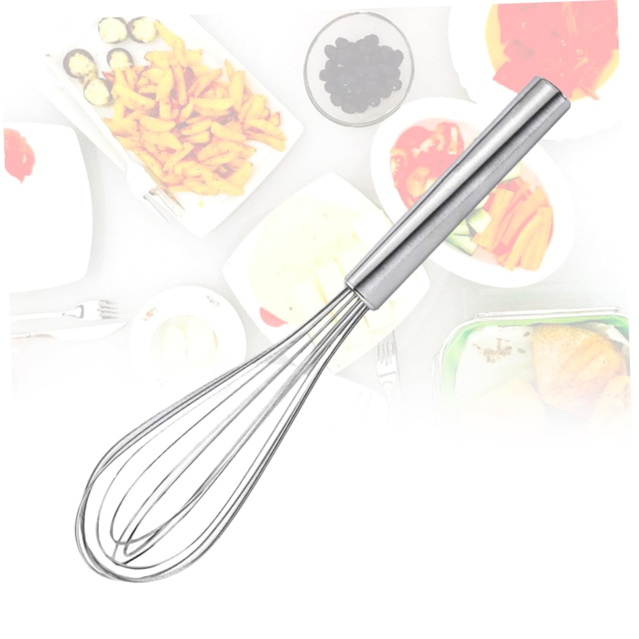 OUNONA Stainless Steel Manual Egg Stirrer Metal Mixer for Cooking Baking Egg Beater for Sauces Pancake Mix More Lightweight Kitchen Gadget