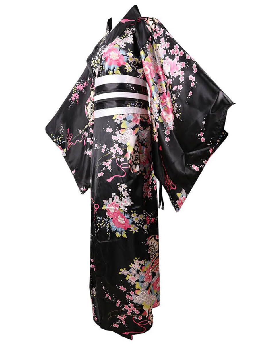 Robe kimono traditionnelle japonaise pour femme, costume d'Halloween, cosplay, geisha yukata