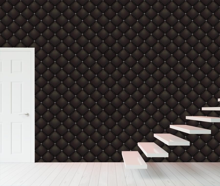 Image of Self-Adhesive 3D Decorative Abstract Wallpaper Specific Product for Bedroom, Living Room, Kids Room, Play Room, Office Wallpaper for Home Decor, Size (16x48 Inches Each Black Strip)