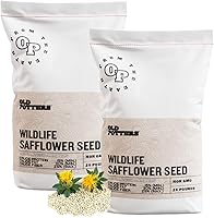Old Potters Safflower Bird Seed 50 lbs - Cardinal Favorite, Squirrel Proof, Non-GMO USA Farm Grown for Wild Birds
