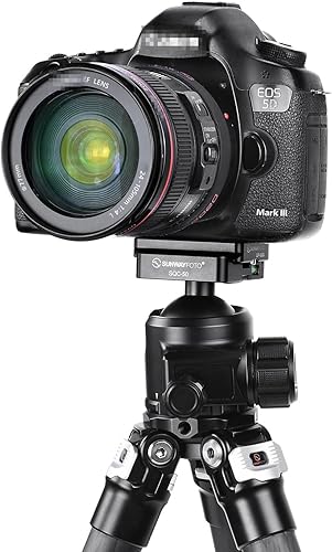 Miniatura 7 de SUNWAYFOTO SQC-50 - Trípodes universales compatibles con abrazadera Arca Swiss de 1.969 in y bípodes 17S