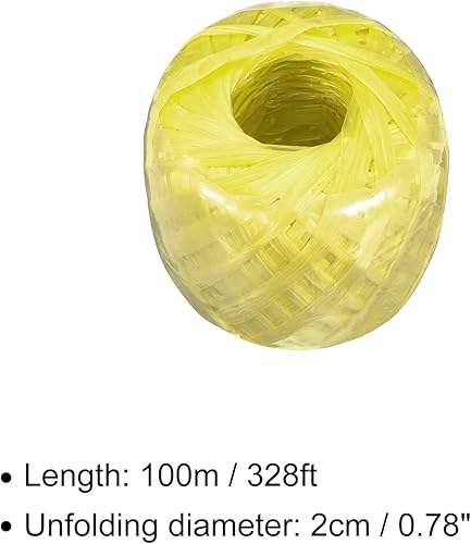 Miniatura 2 de Cuerda de nailon de poliéster para embalaje incluido en el hogar, bricolaje, 328.1 ft328 pies1 rollo de plástico, amarillo