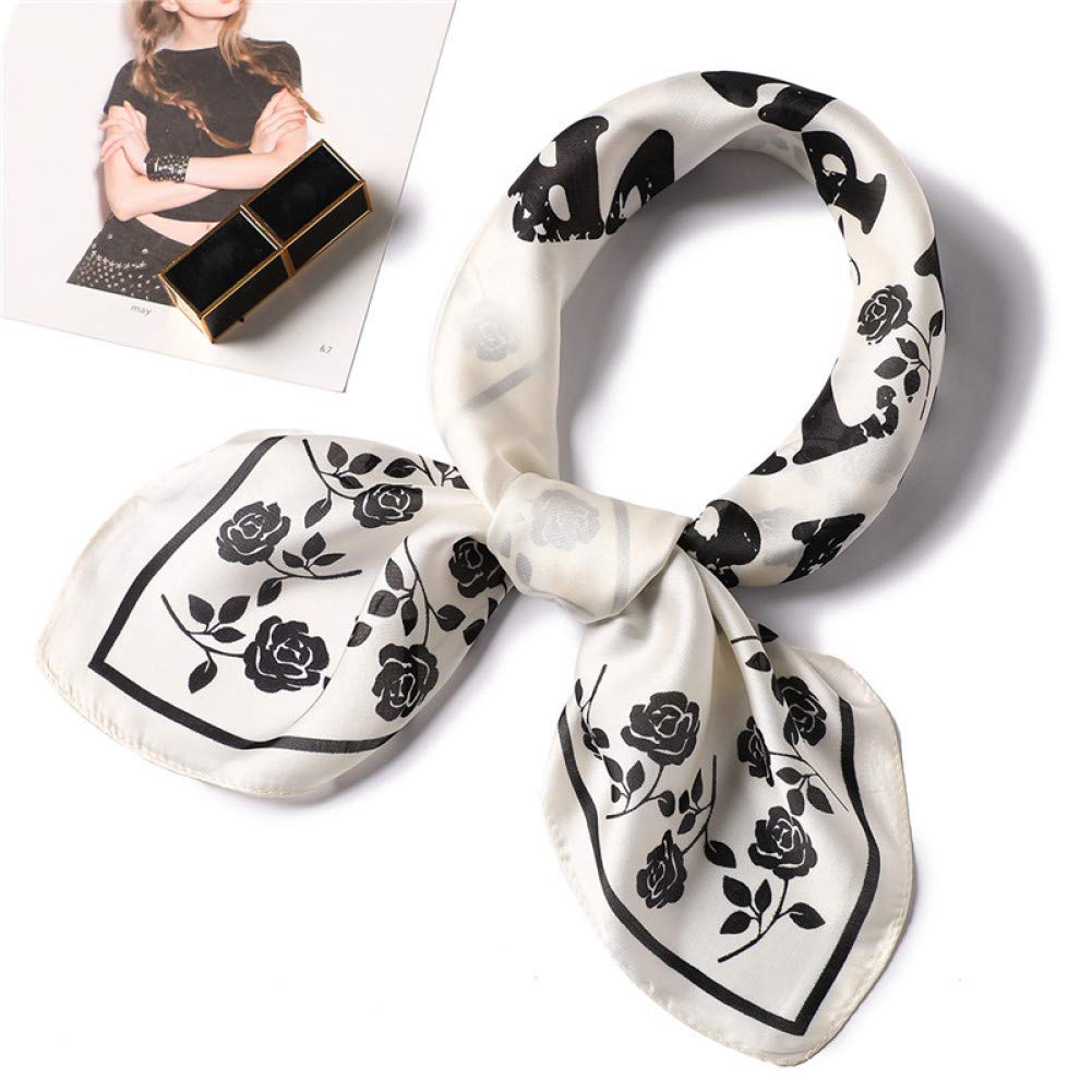 Écharpe en soie à motif floral rose pour femme élégante et chic