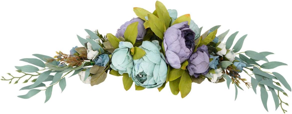GANAZONO Artificial Peony Swag Flowers Swag with Leaves for Lintel Arch Arbor Front Door Wall Wedding Christmas Party Ceremony Celebration