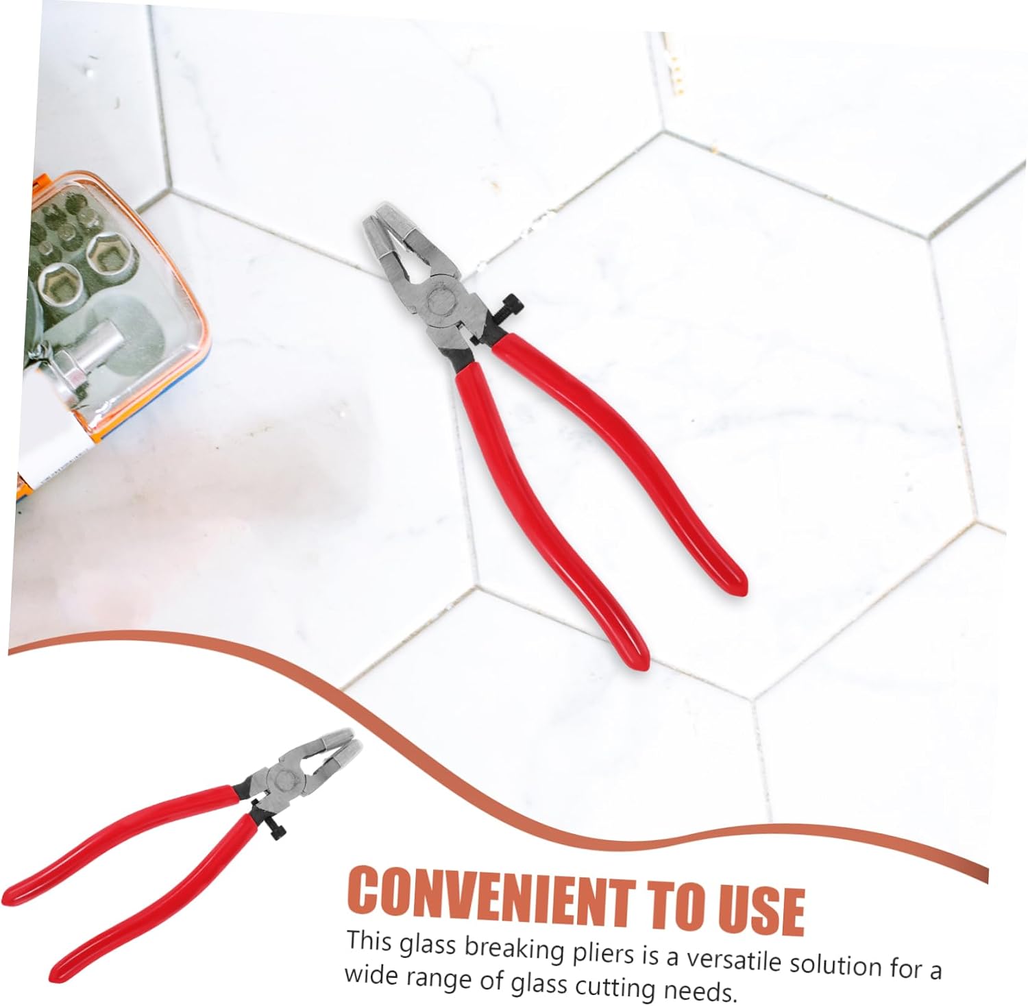 Cabilock Running Pliers for Glass Cutting Precision Tool for Stained Glass Fusion Materials with Curved Jaw Design for Enhanced Stability and Safety