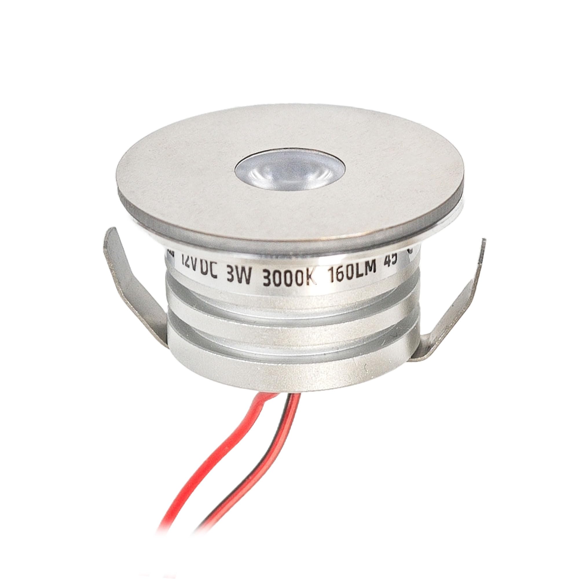 VBLED® 3er Set 3W Mini-Einbauspot Einbaustrahler warmweiß 3000K IP44 12V DC Warmweiss Inkl.LED Trafo und Verbinder Unbegrenzte Möglichkeiten: Terrasse, Bad, Wohnbereich [Energieklasse A+]
