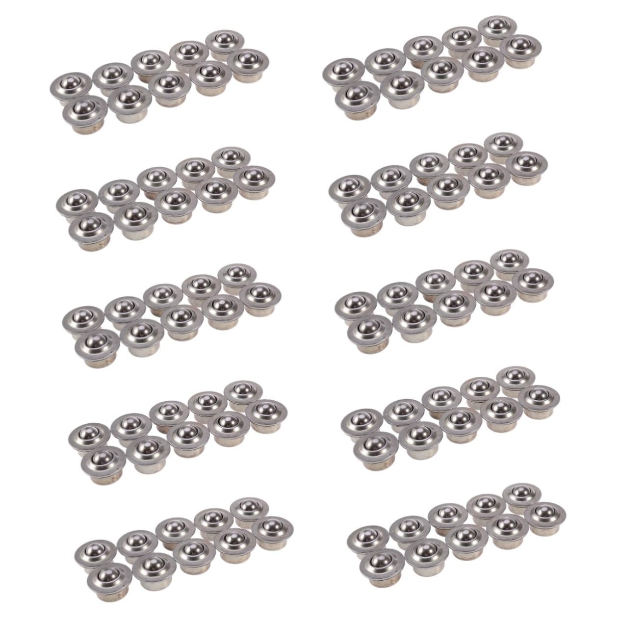 NAMOARLY 10sets Universal Ball Transfer Bearing Caster Heavy Duty Castor Wheels Metal Ball Bearings Mounting for Furniture Easy Rotation 10pcs*10