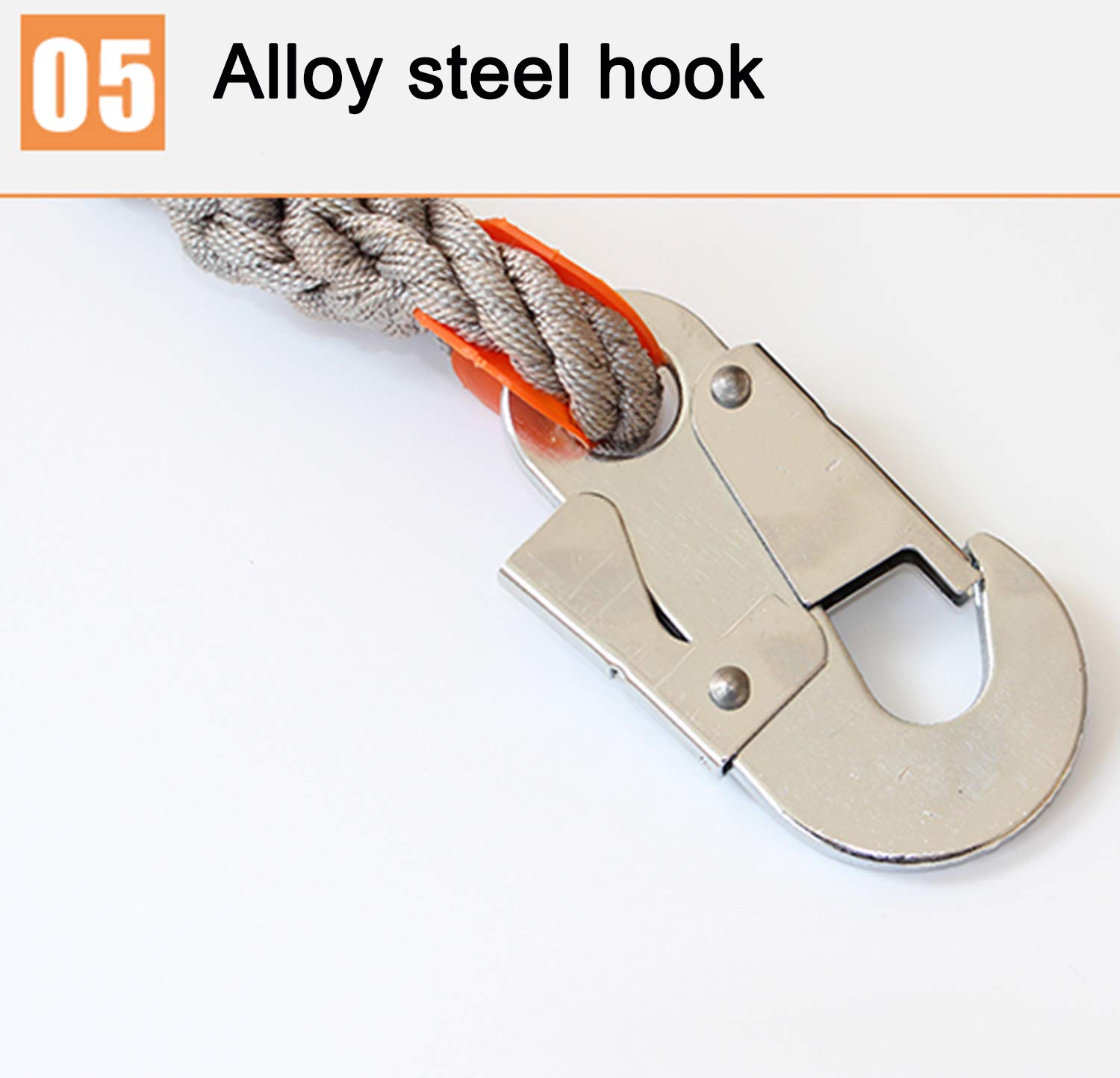 Antichute a Rappel Automatique Sangle, Kit Antichute Toiture avec Corde de Sécurité et Crochet en Acier, 6m/10m/15m/20m, Charge-150KG, Équipement de Protection Antichute