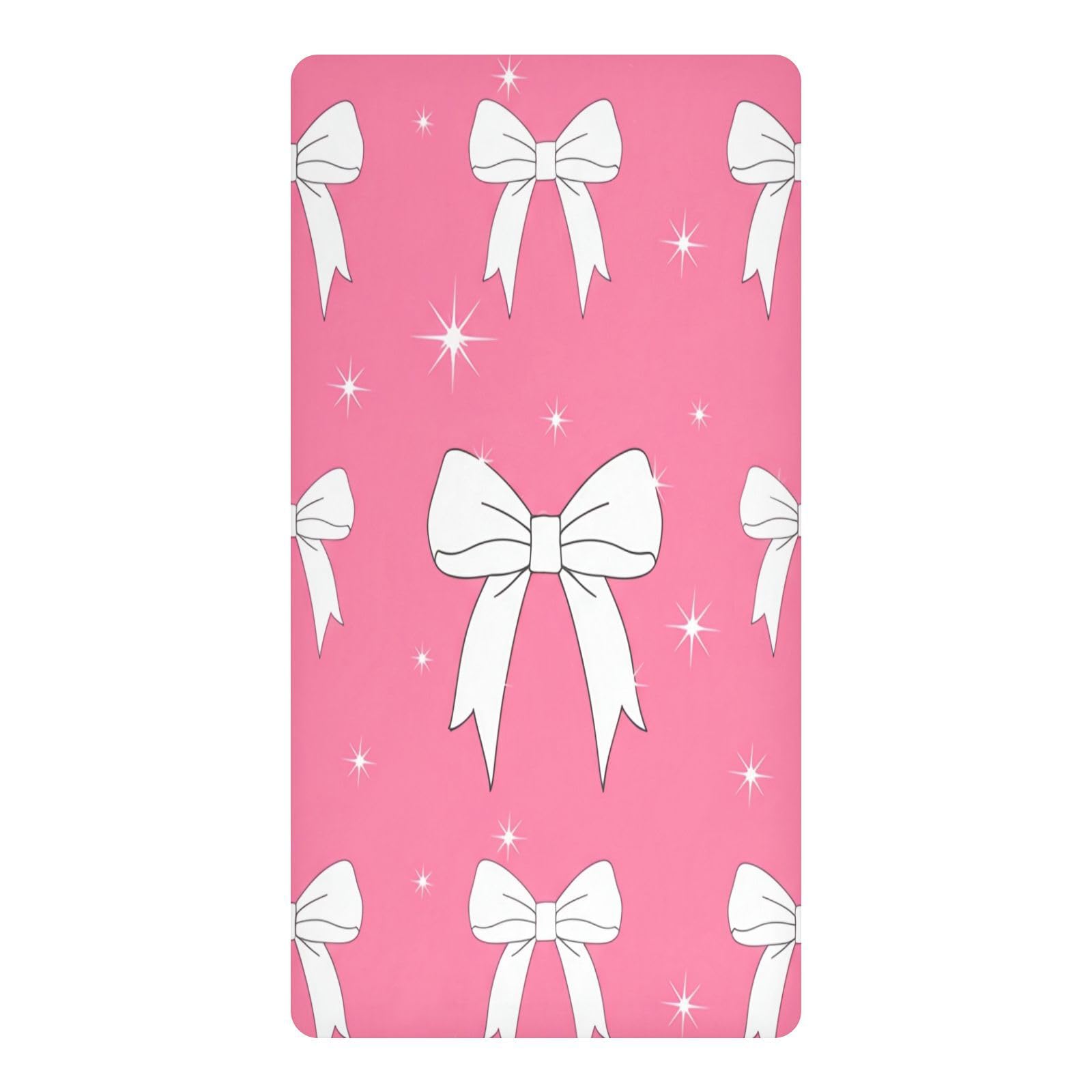 JiangGgen Bows Baby Crib Sheet Soft Breathable for Standard Crib-M