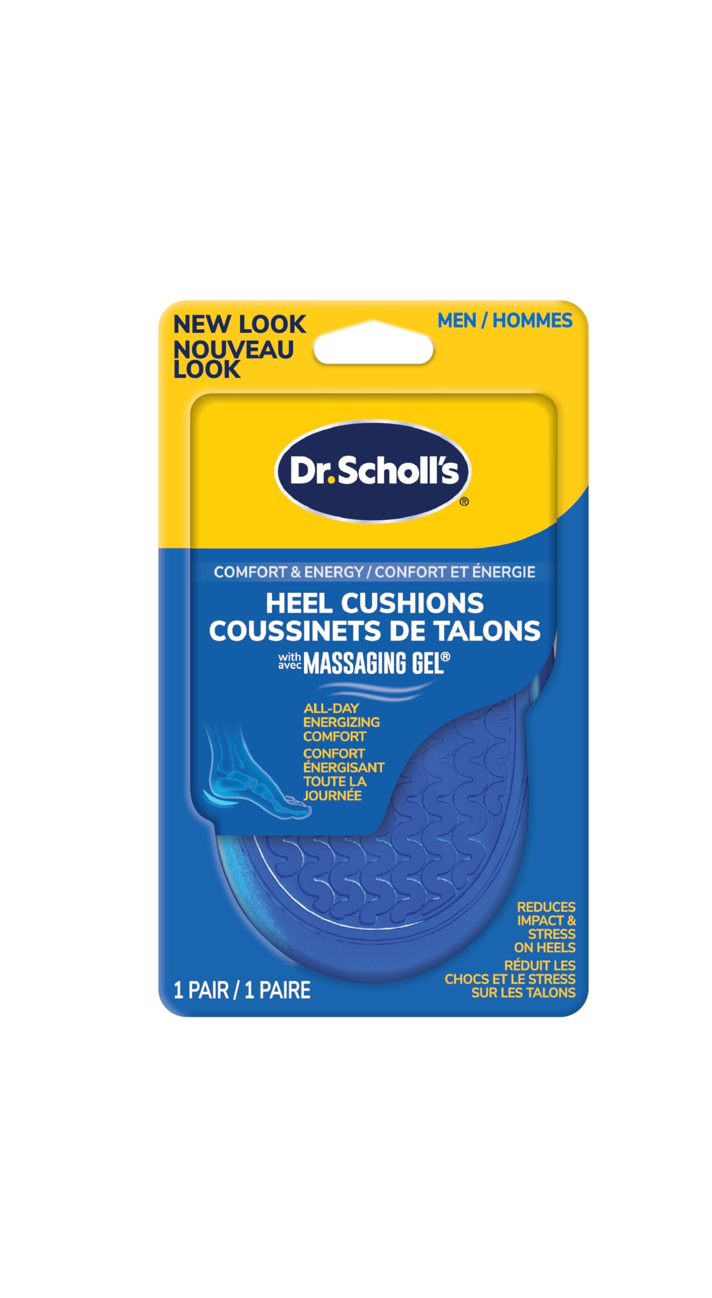 Dr. Scholl's All-Day Shock Absorption Heel Cushions with Massaging Gel Advanced (For Men: 8-13, Women: 6-10)