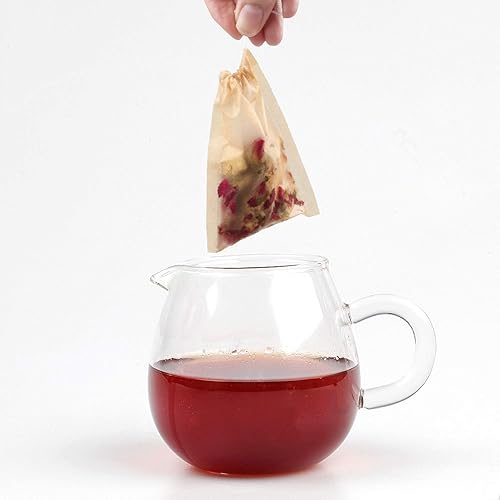 Miniatura 3 de 100 bolsas de té desechables para té de hojas sueltas, material de papel de pulpa de madera 100% natural, bolsas de filtro vacías sin blanquear con