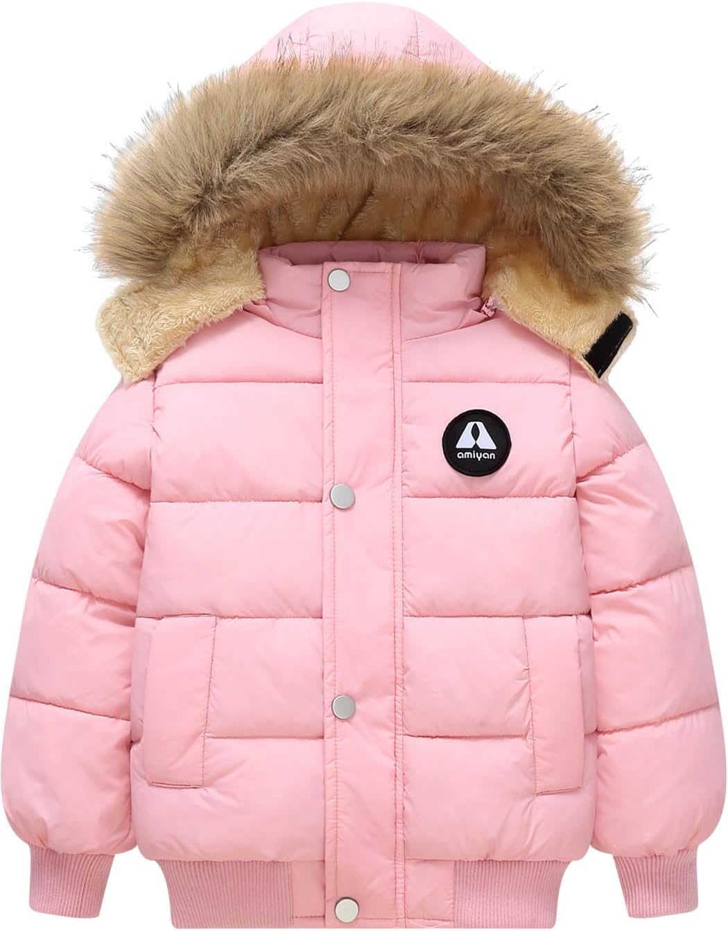 Toddler Winter Thick Hooded Down Jacket Warm Snow Fleece Jackets Baby Boys Girls Outdoor Coat Outwear