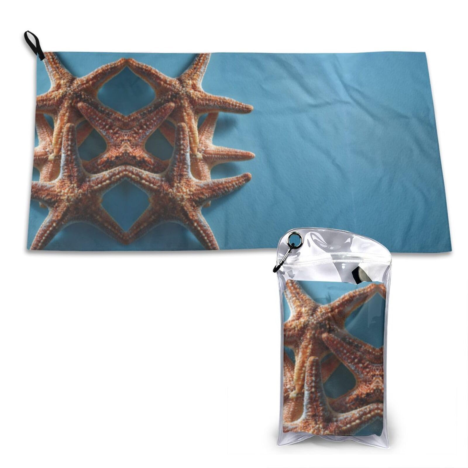 Wxwjshmgc White Starfishs Print Cooling Towel, Gym Towel,Cooling Towels For Neck, Soft Breathable Travel Cool Towel,Sports Towels For Gym,Camping