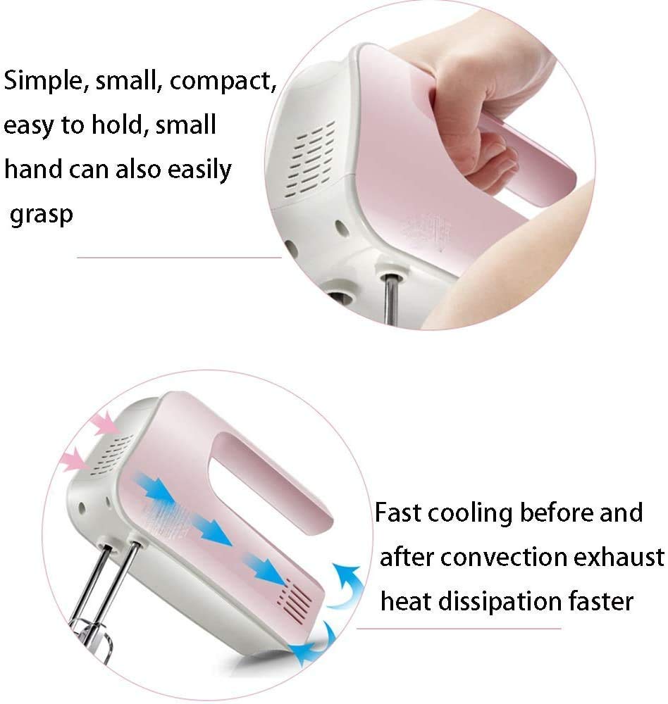 Batidora de Mano, batidora de Huevos eléctrica - Máquina automática para el hogar Máquina para el Cabello Crema para el Cabello Ventilador para la Tapa de la Leche Mezclador de mas