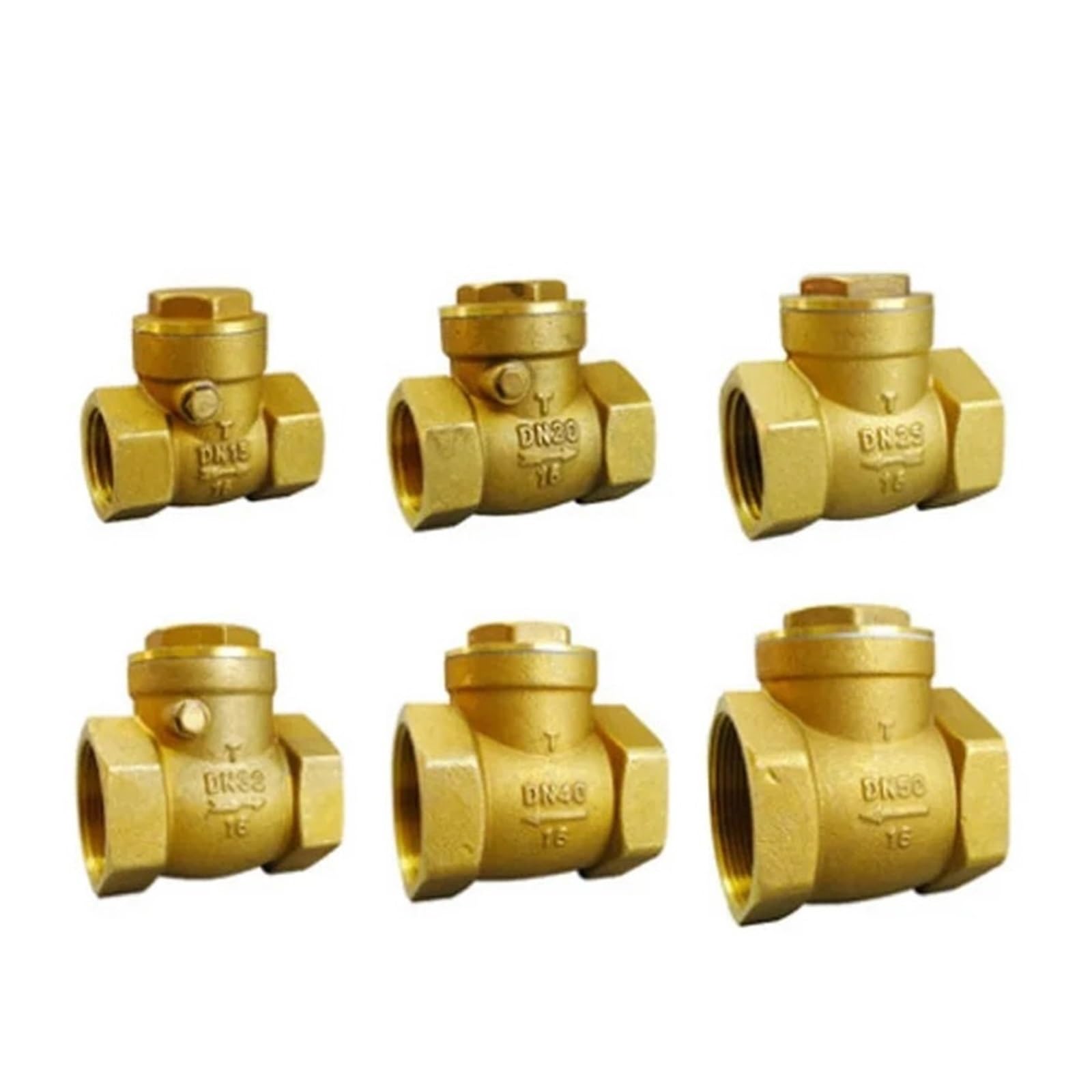Vanne de canalisation DN15 20 25 32 40 50 avec clapet anti-retour horizontal anti-retour à double fil intérieur en laiton et clapet anti-retour