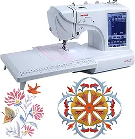 Máquina de bordar automática 2 em 1 com tela de toque LCD, máquina elétrica computadorizada para roupas e roupas de cama, enfiador de agulha automático, área de bordado 4 'x 9,2'