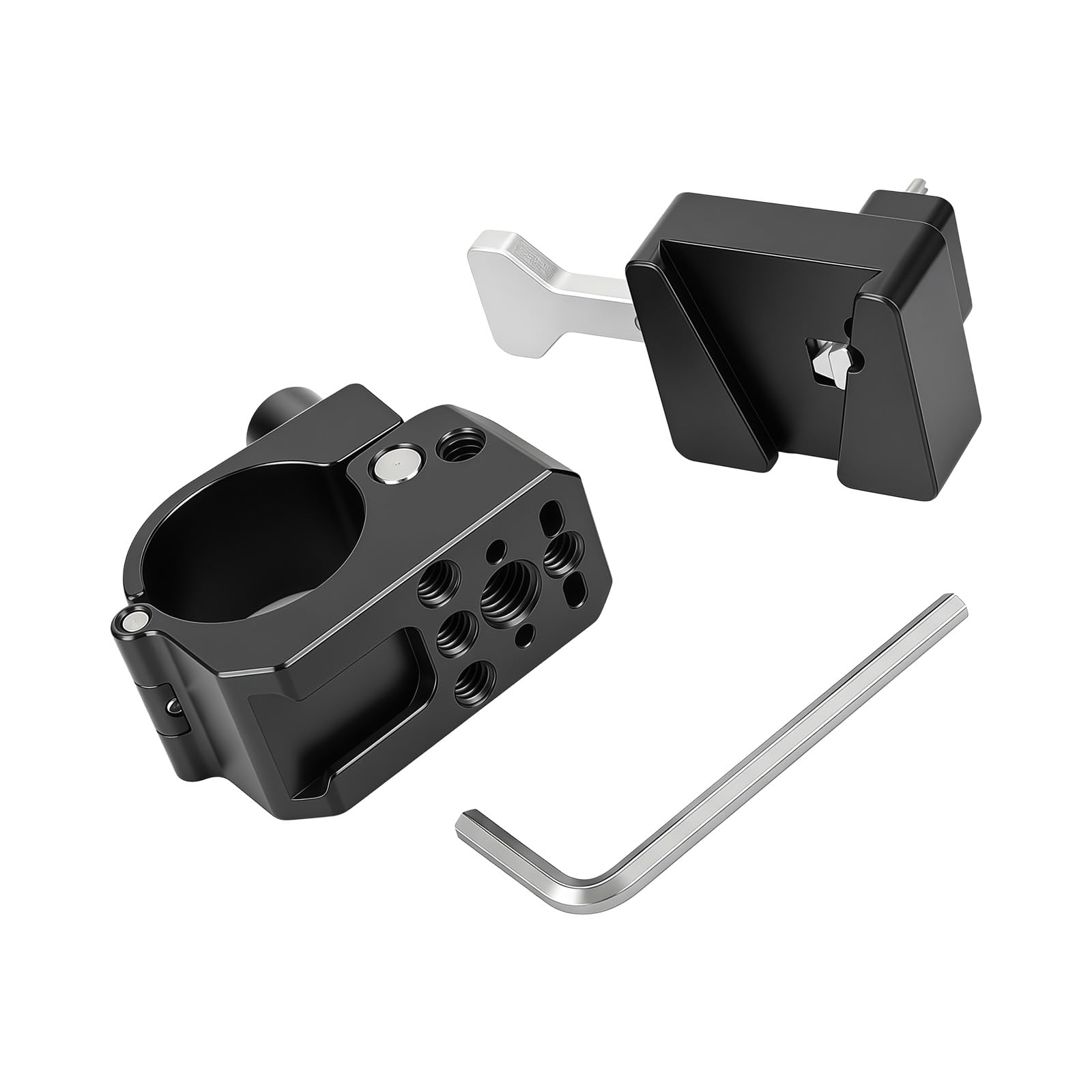 Abrazadera de tubo de un solo agujero para tubería de aluminio de 30 mm, montaje de barra de mejora del hogar con tornillo de rosca de 1/4 a 20 pulgadas, accesorios para el hogar