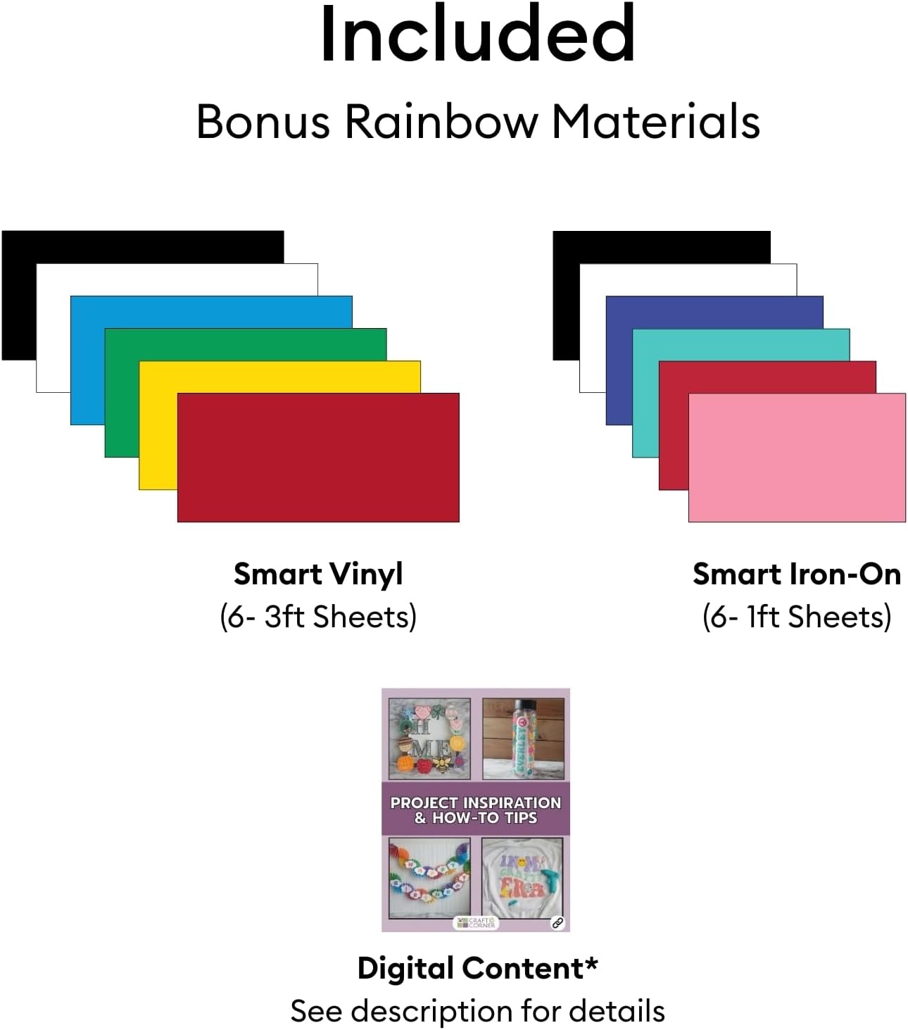 Cricut Joy 2 Rainbow Essential Bundle – Compact Smart Cutting Machine with Smart Vinyl, Smart Iron-On, Cardstock, Insert Cards & Printable Vinyl – Create Up to 75 Projects