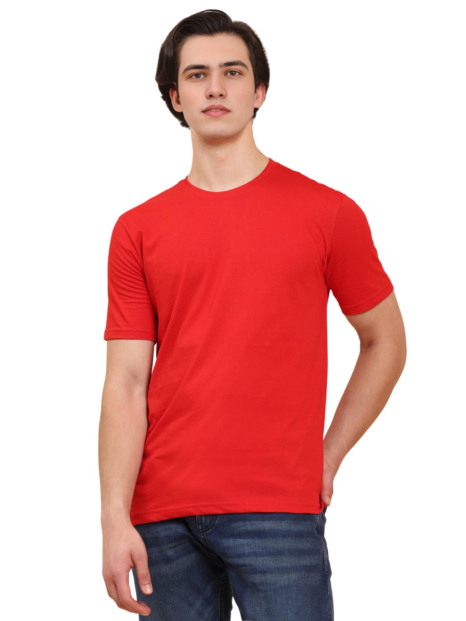amazon brand - anarva Men's Cotton Round Neck T-Shirt - Regular Fit, Half Sleeves, Plain Casual Tee-picture-33