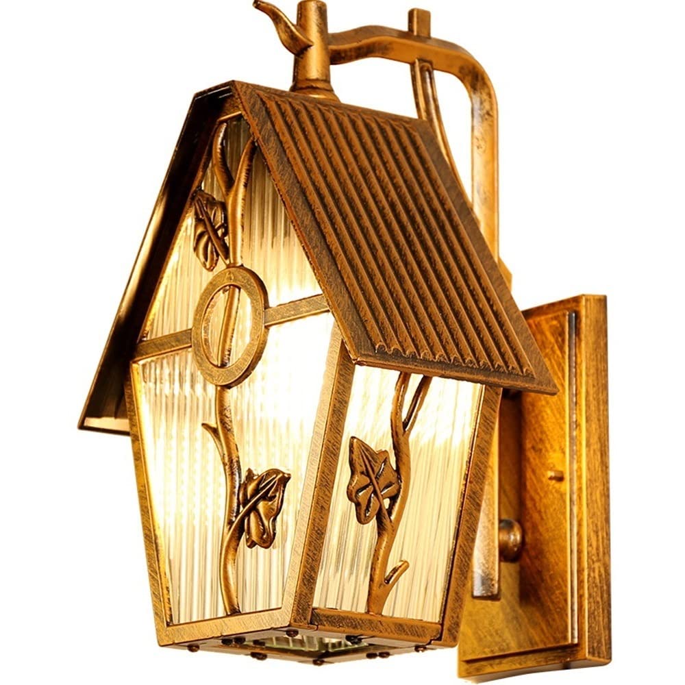 Applique murale extérieure lanterne bronze rustique pour éclairage jardin et terrasse étanche
