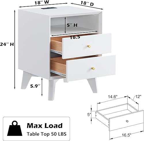 Miniatura 5 de T4TREAM Mesita de noche con estación de carga
