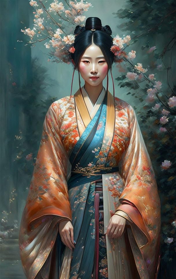Affiche sur toile Hanfu 58x90 cm SERENDIPITP pour décoration murale salon